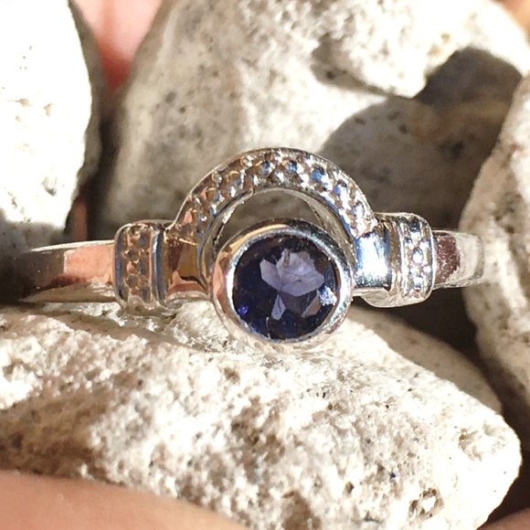 Natural Iolite Sterling Silver Ring Size 7 Genuine Gemstone - Picture 10 of 16